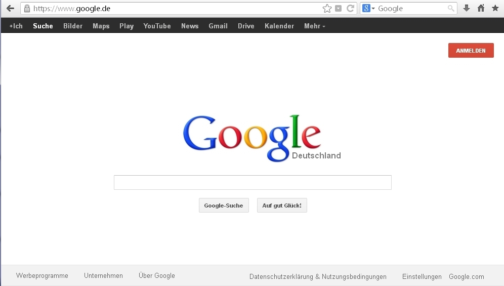 Ein sehr bekanntes Bild für die meisten Internetnutzer - die Google Suchmaschine