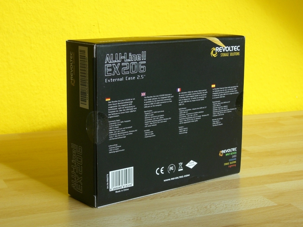 Verpackung hinten